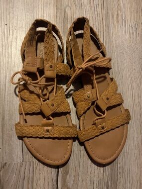 Old Navy Tan Braided Lace-Up Gladiator Sandals